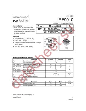 IRF9910 datasheet  